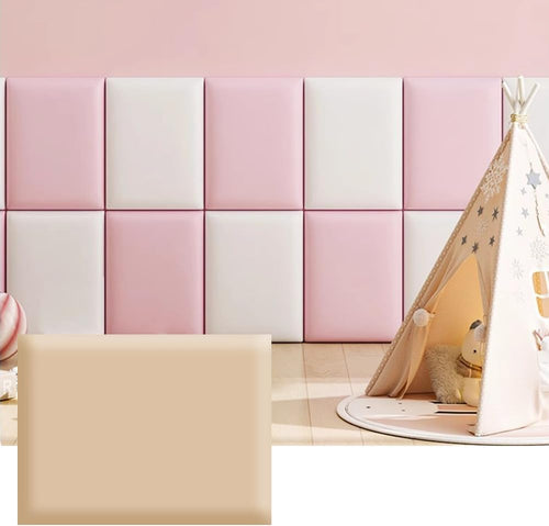 Hanynest 3D Anti-Collision Wall Padding for Kids, Peel and Stick Headboard Panel, Nursery Bedroom Decor, Light Grey, 30x40cm