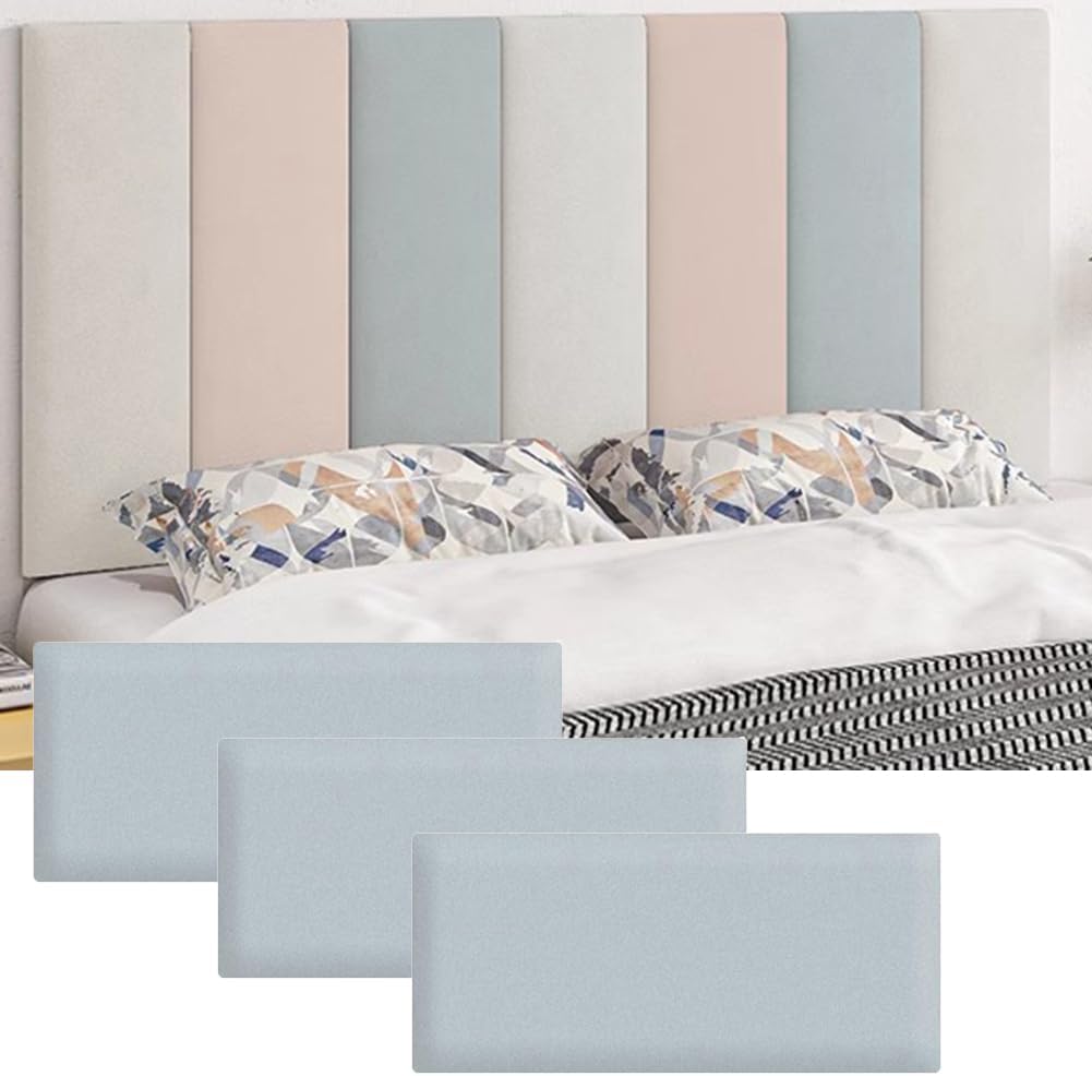 Hanynest 3D Upholstered Wall Panels 3-Pack, Anti-Collision Padded Headboard, Decorative Wall Panels for Bedroom Living Room Hotel Office, 20x50cm, Color E