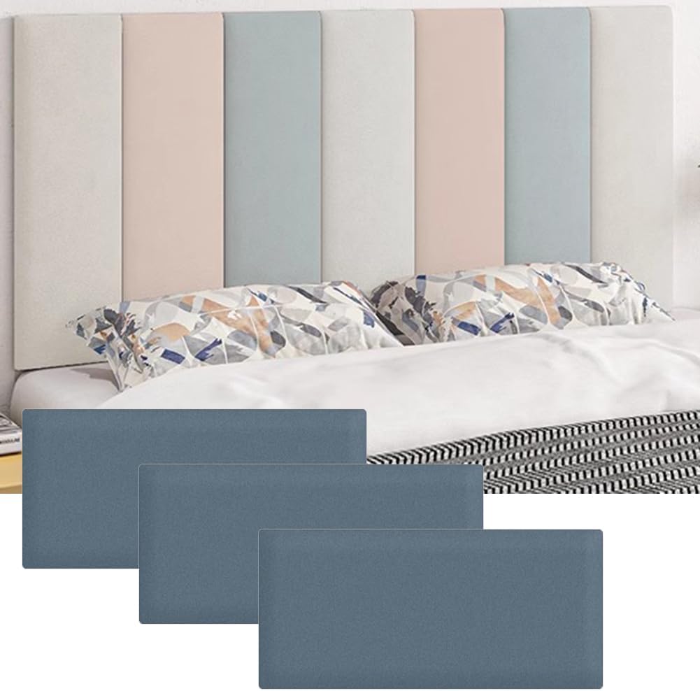 Hanynest 3D Upholstered Wall Panels 3-Pack, Anti-Collision Padded Headboard, Decorative Wall Panels for Bedroom Living Room Hotel Office, 20x50cm, Color E
