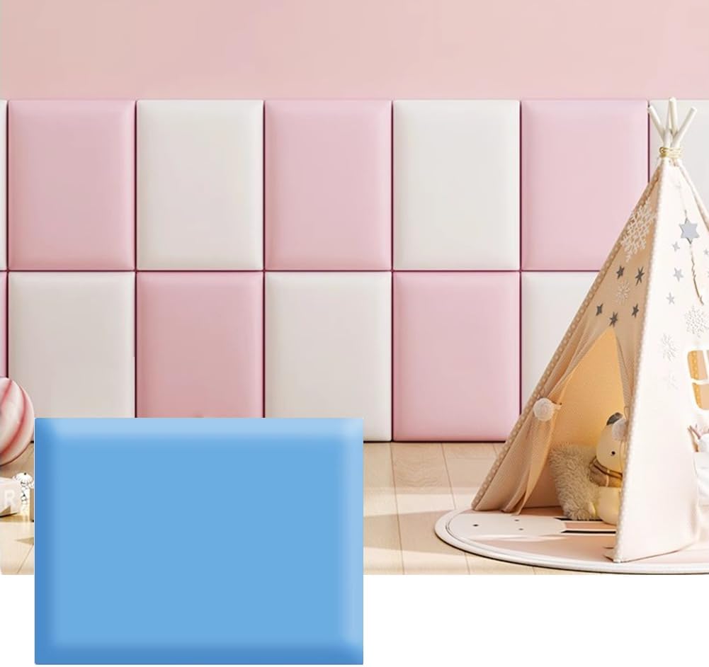 Hanynest 3D Anti-Collision Wall Padding for Kids, Peel and Stick Headboard Panel, Nursery Bedroom Decor, Light Grey, 30x40cm