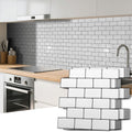 Hanynest Peel and Stick Kitchen Backsplash Tiles 10-Sheet, Self Adhesive Wall Tiles, White Marble Design, 12"x12"