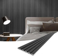 Hanynest WPC Soundproof 3D Slat Wall Panels, Sample Pack of 5, Interior TV Background Wall Decor, 6 x 6in