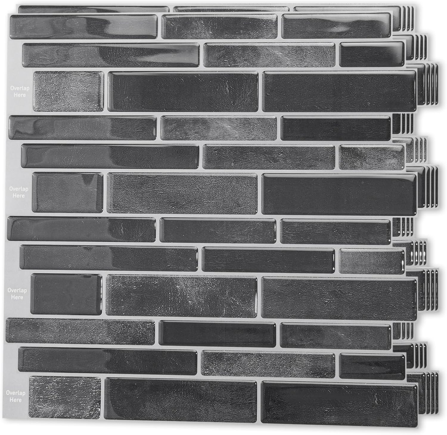 Hanynest Peel and Stick Kitchen Backsplash Tiles 10-Sheet, Self Adhesive Wall Tiles, White Marble Design, 12"x12"