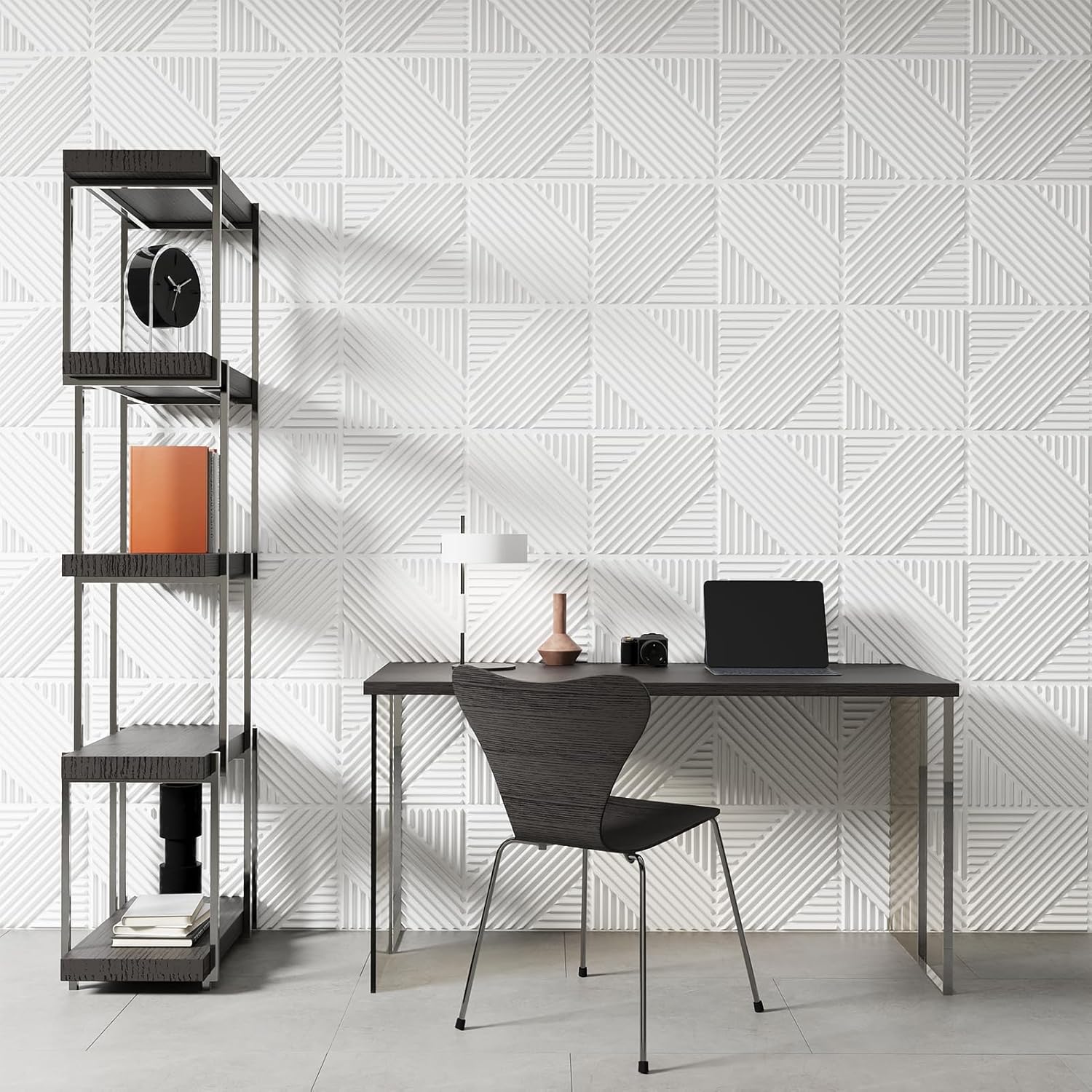 Hanynest 3D Textured Wall Panels 33-Pack, Accent Wall Paneling for Living Room Bedroom TV Background, 12"x12", White