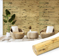 Hanynest Natural Bamboo Wall Panel, Flexible Pole Wrap Wainscoting Cladding for Living Room Bedroom Office Kitchen Island, Light-Carbonized, 48 x 96in